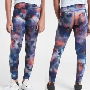 Athleta Girls Galaxy Space Print Chit Chat Leggings Sz XL